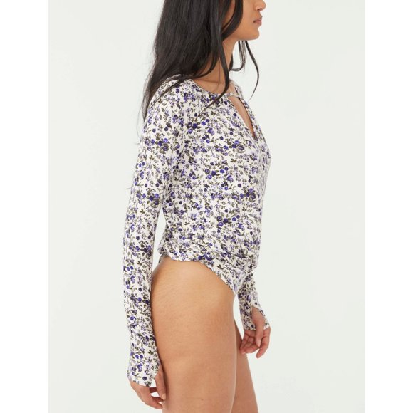 🎉LAST CHANCE🎉 NWT Free People Kaya Printed Bodysuit / Ivory Combo - Picture 2 of 7